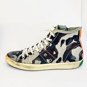 Leather Crown High Top Sneakers